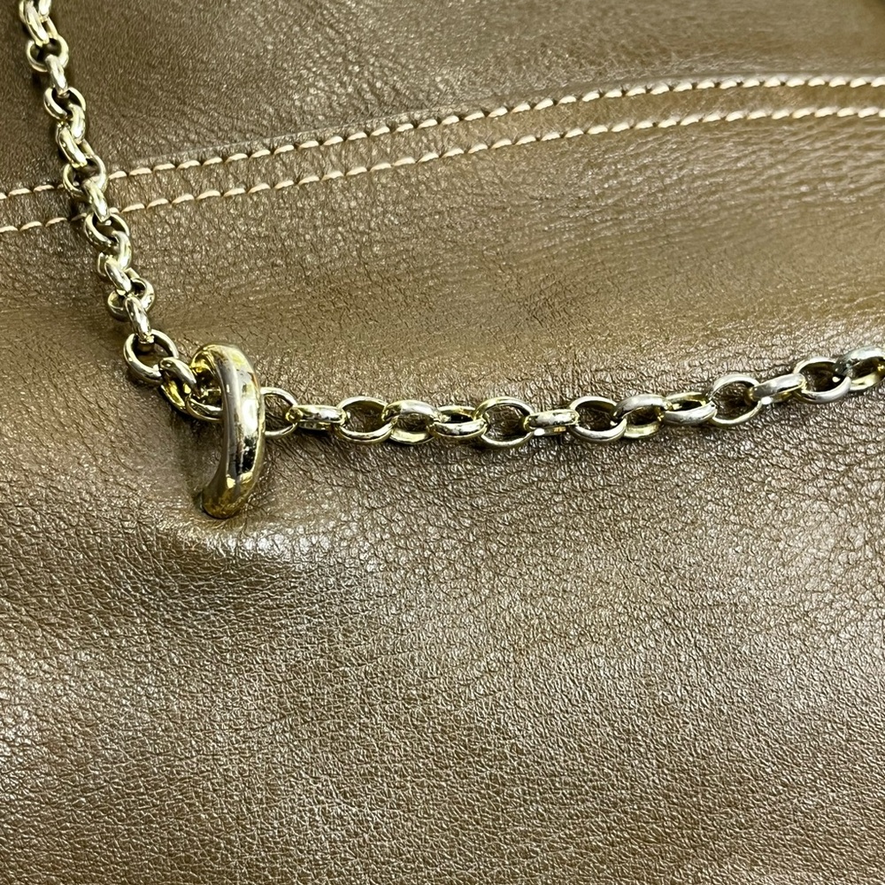 Mulberry Brown Gold Crossbody Bag with Chain Strap - Picture 5 of 12